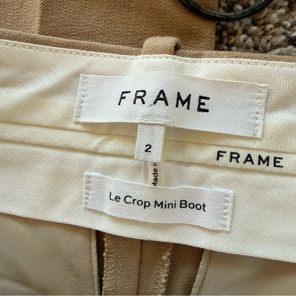 FRAME Le Crop Mini Bootcut Trouser Pant Dark Sand Business Casual Women’s Size 2 - Picture 11 of 13